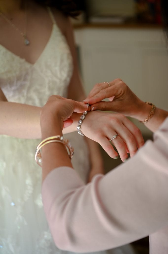 a woman wearing a bracelet