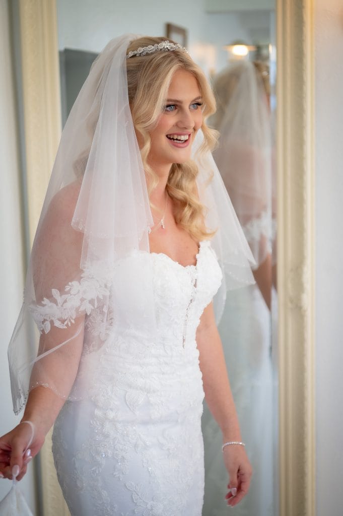 a woman in a wedding dress