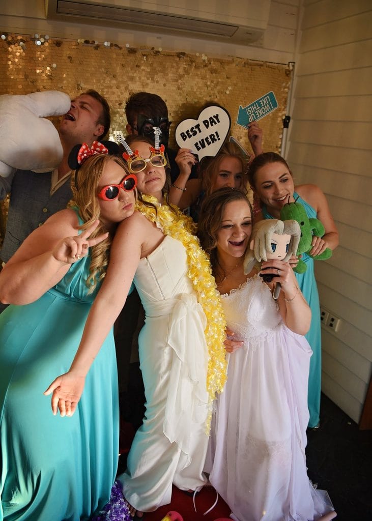 a group of people posing for a photo