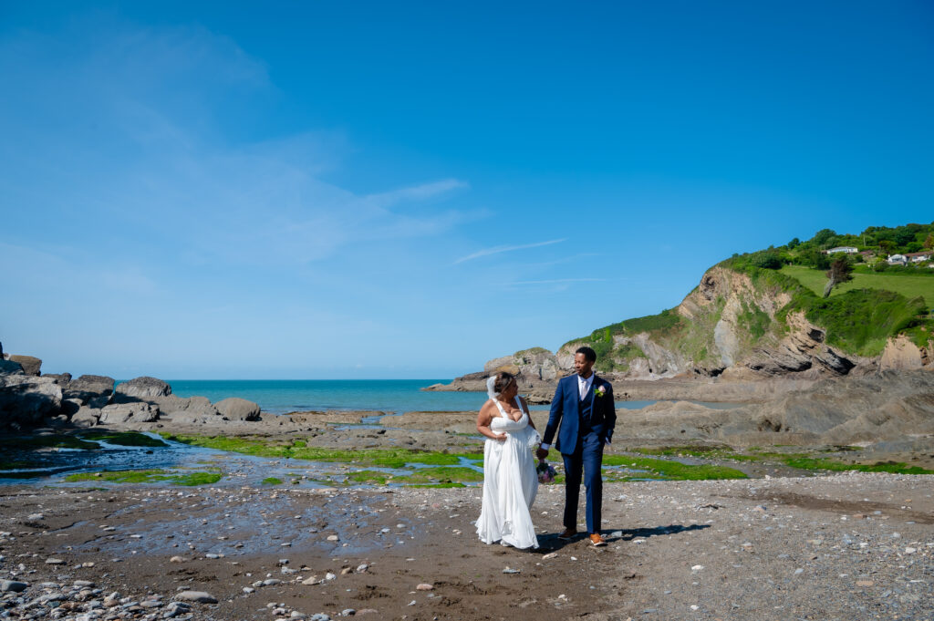 Devon Wedding Photography, Beach Combe Martin